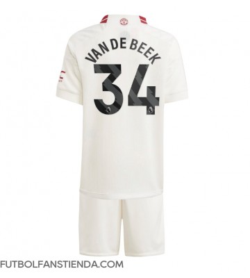 Manchester United Donny van de Beek #34 Tercera Equipación Niños 2023-24 Manga Corta (+ Pantalones cortos)